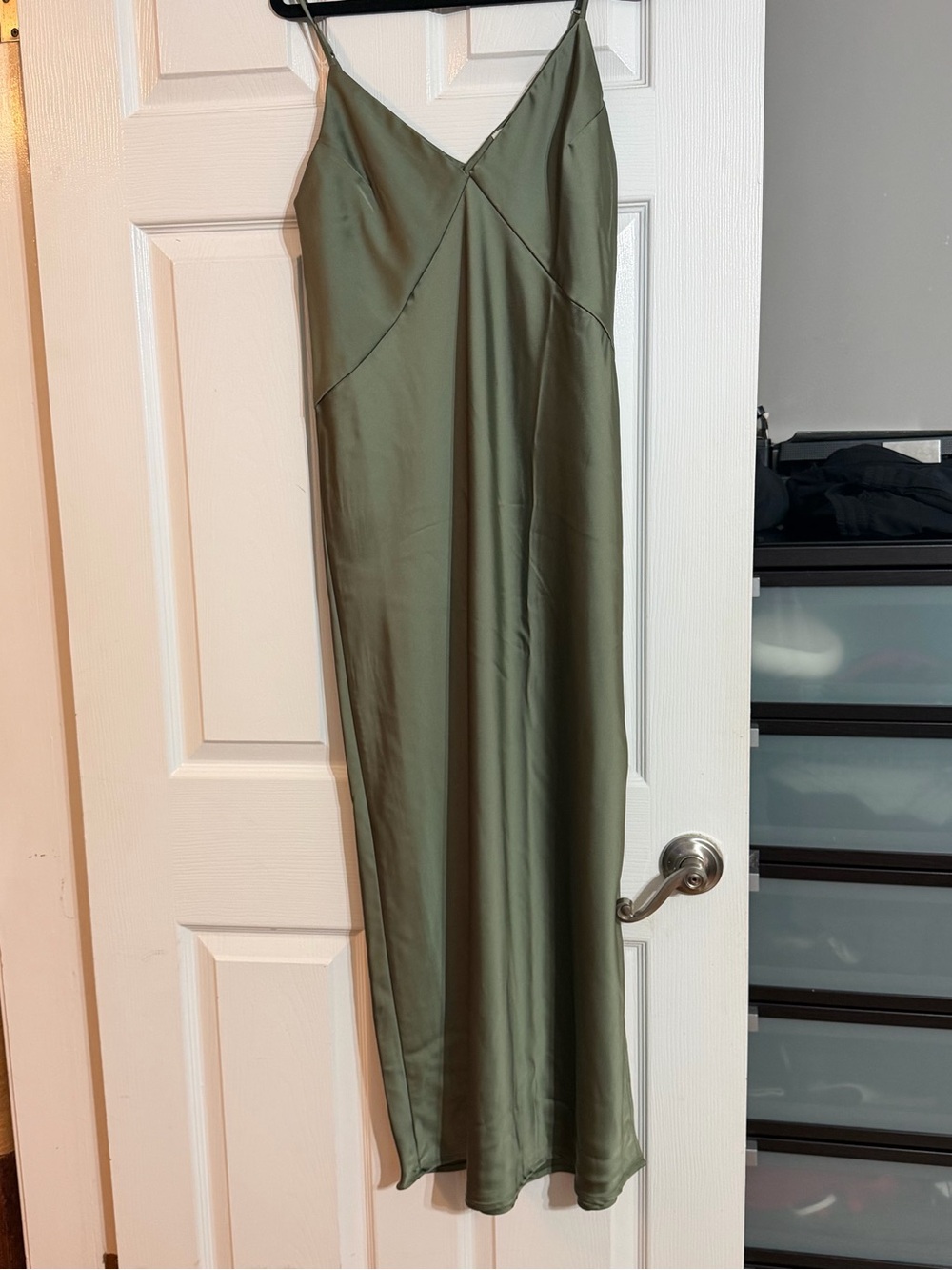a new day Olive Satin Slip Maxi Dress